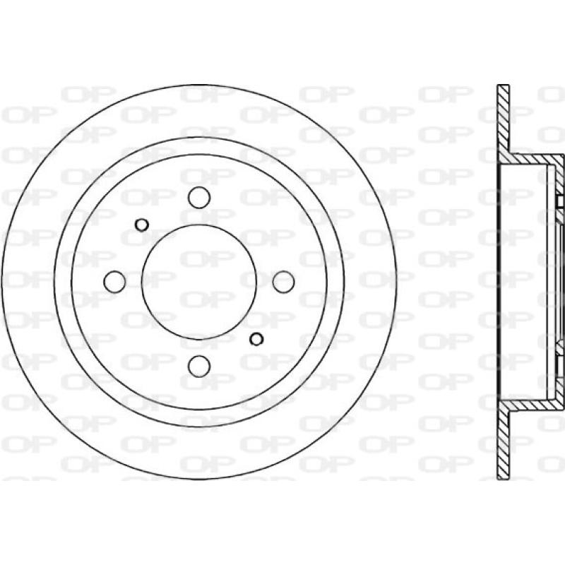 Jeu de 2 disques de frein arrière OPEN PARTS BDR1396.10 - Visuel 1