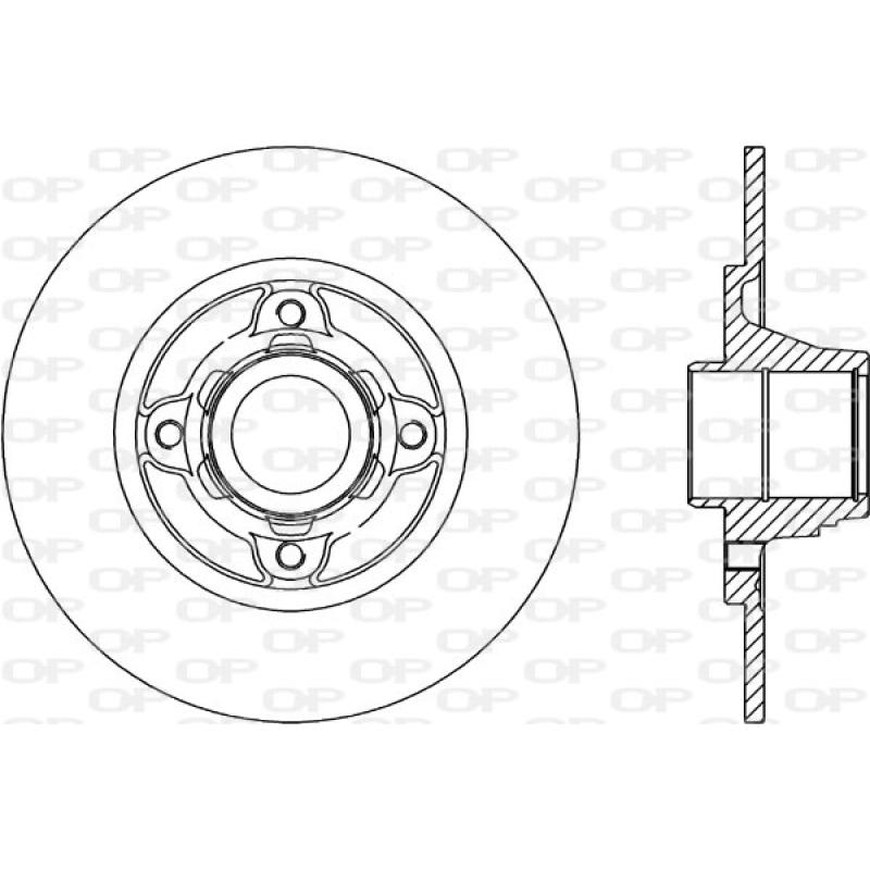 Jeu de 2 disques de frein arrière OPEN PARTS BDR1460.10 - Visuel 1
