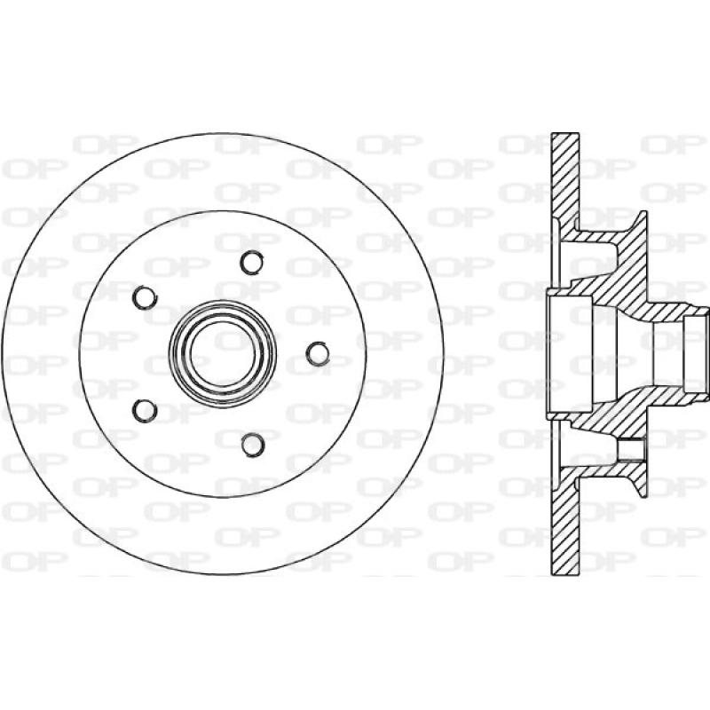 Jeu de 2 disques de frein arrière OPEN PARTS BDR1581.10 - Visuel 1