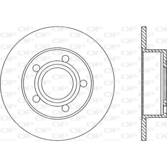 Jeu de 2 disques de frein arrière OPEN PARTS OEM 4B0615601