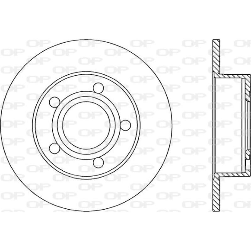 Jeu de 2 disques de frein arrière OPEN PARTS BDR1742.10 - Visuel 1