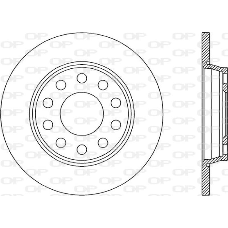 Jeu de 2 disques de frein arrière OPEN PARTS BDR1923.10 - Visuel 1