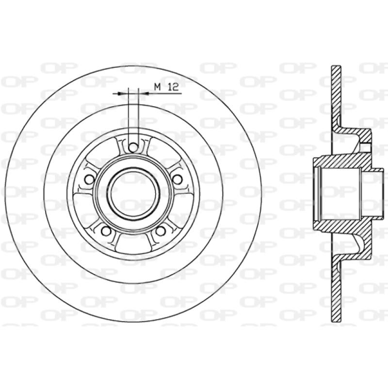 Jeu de 2 disques de frein arrière OPEN PARTS BDR1962.10 - Visuel 1