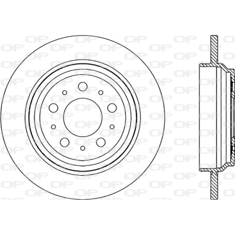 Jeu de 2 disques de frein arrière OPEN PARTS BDR1964.10 - Visuel 1