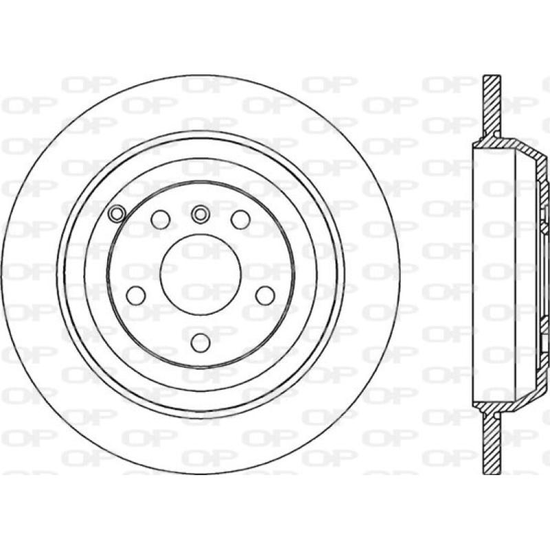 Jeu de 2 disques de frein arrière OPEN PARTS BDR2296.10 - Visuel 1
