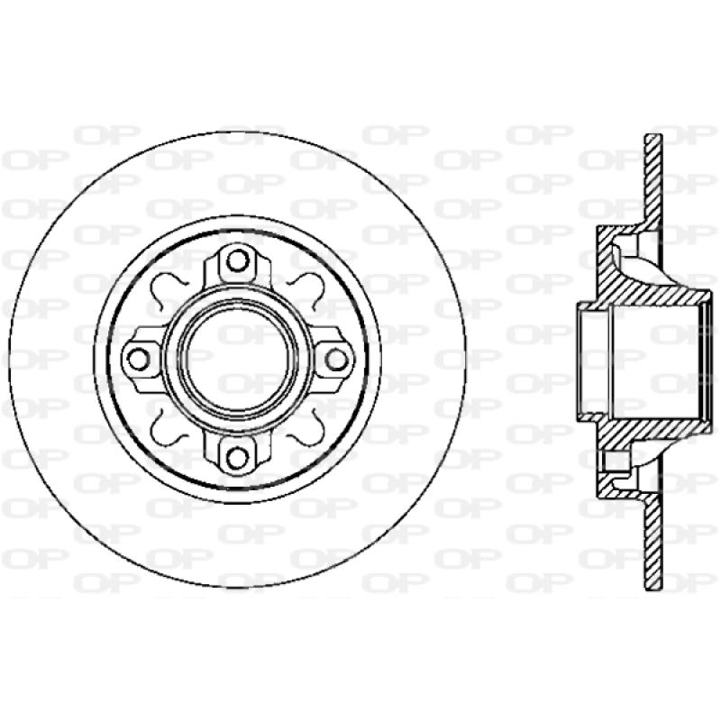 Jeu de 2 disques de frein arrière OPEN PARTS BDR2388.10 - Visuel 1