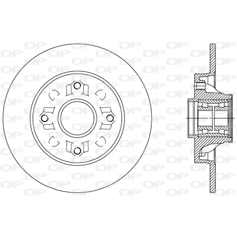 Jeu de 2 disques de frein arrière OPEN PARTS BDR2388.30 - Visuel 1