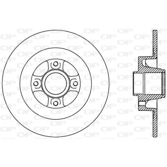 Jeu de 2 disques de frein arrière OPEN PARTS OEM 7701207898