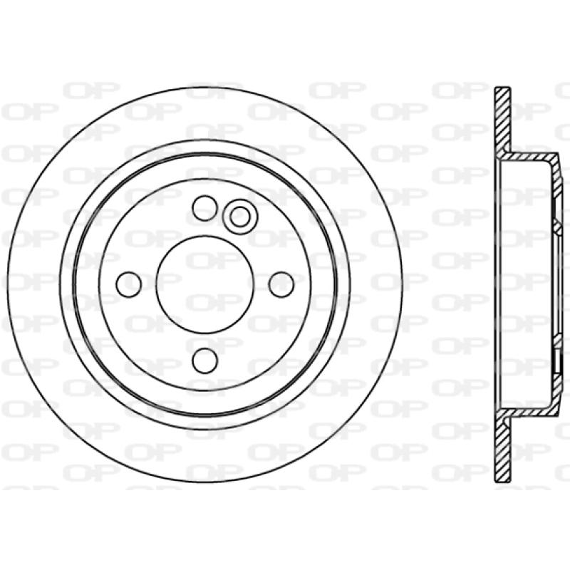 Jeu de 2 disques de frein arrière OPEN PARTS BDR2430.10 - Visuel 1