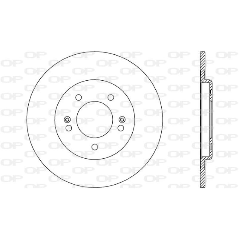 Jeu de 2 disques de frein arrière OPEN PARTS BDR2608.10 - Visuel 1