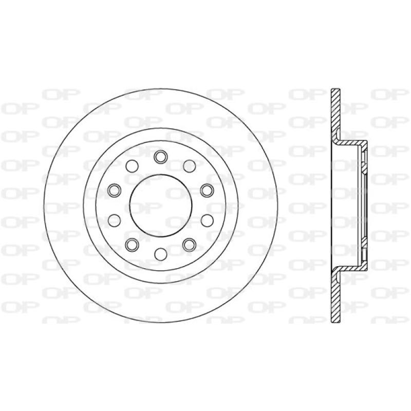 Jeu de 2 disques de frein arrière OPEN PARTS BDR2615.10 - Visuel 1