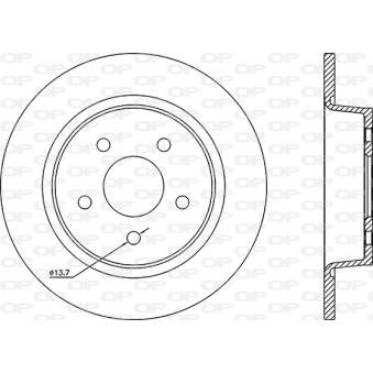 Jeu de 2 disques de frein arrière OPEN PARTS BDR2635.10 pour FORD TRANSIT CONNECT 1.5 EcoBlue - 120cv