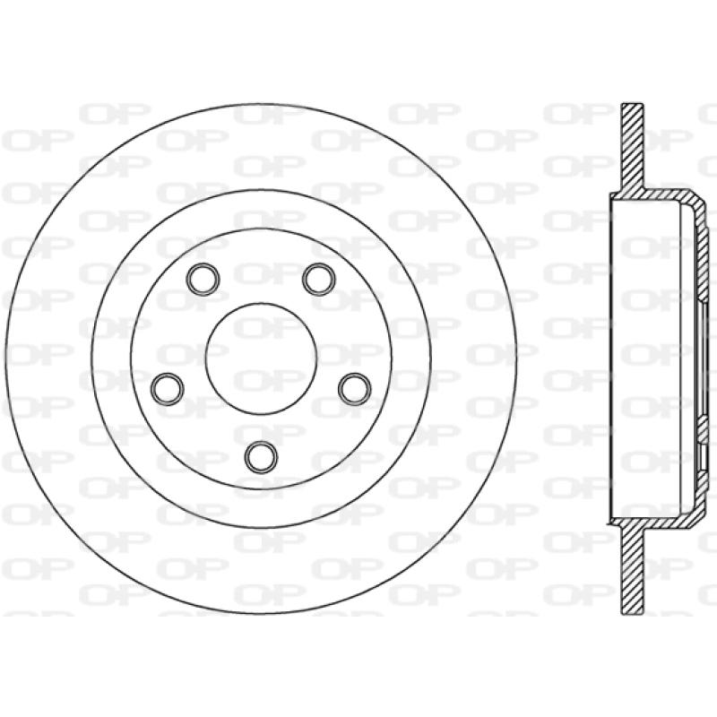 Jeu de 2 disques de frein arrière OPEN PARTS BDR2783.10 - Visuel 1