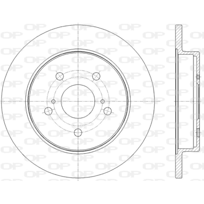 Jeu de 2 disques de frein arrière OPEN PARTS BDR2823.10 - Visuel 1