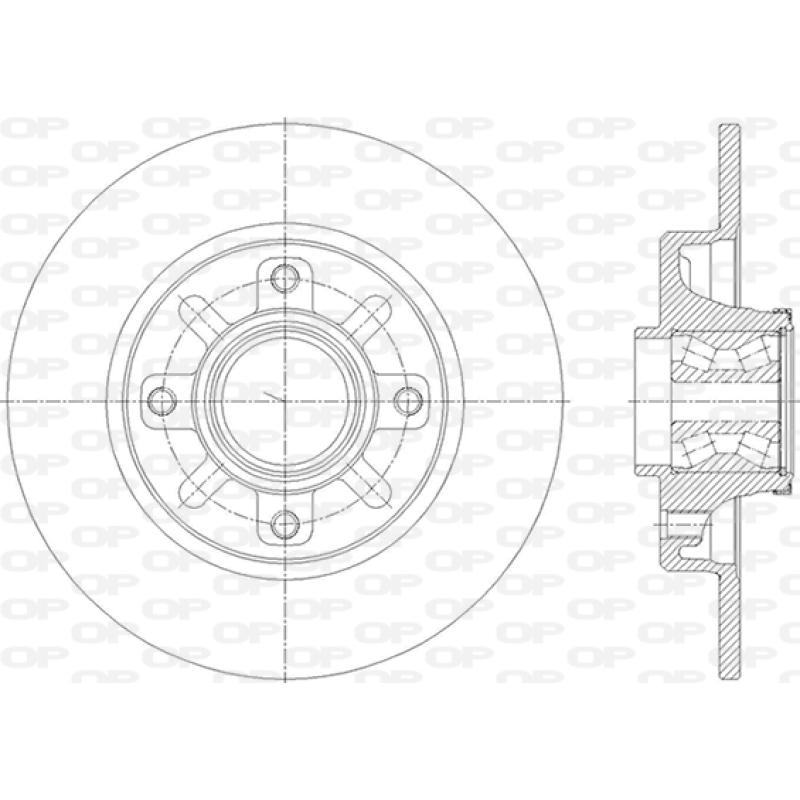 Jeu de 2 disques de frein arrière OPEN PARTS BDR2841.30 - Visuel 1