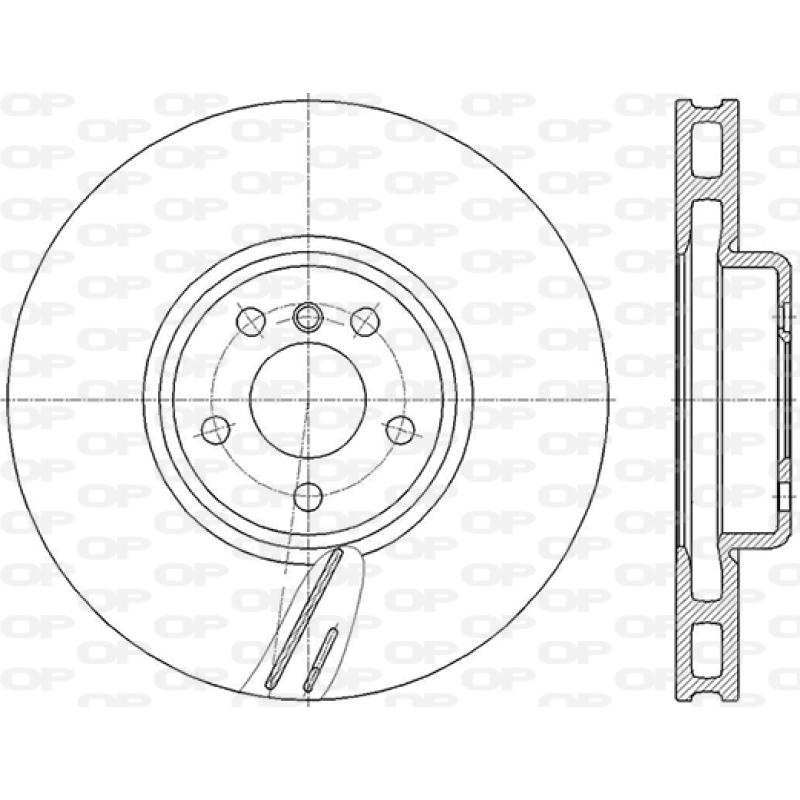 Disque de frein avant gauche OPEN PARTS BDR2857.20 - Visuel 1