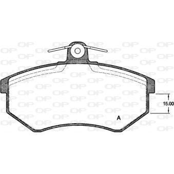 Jeu de 4 plaquettes de frein avant OPEN PARTS OEM 443698151E