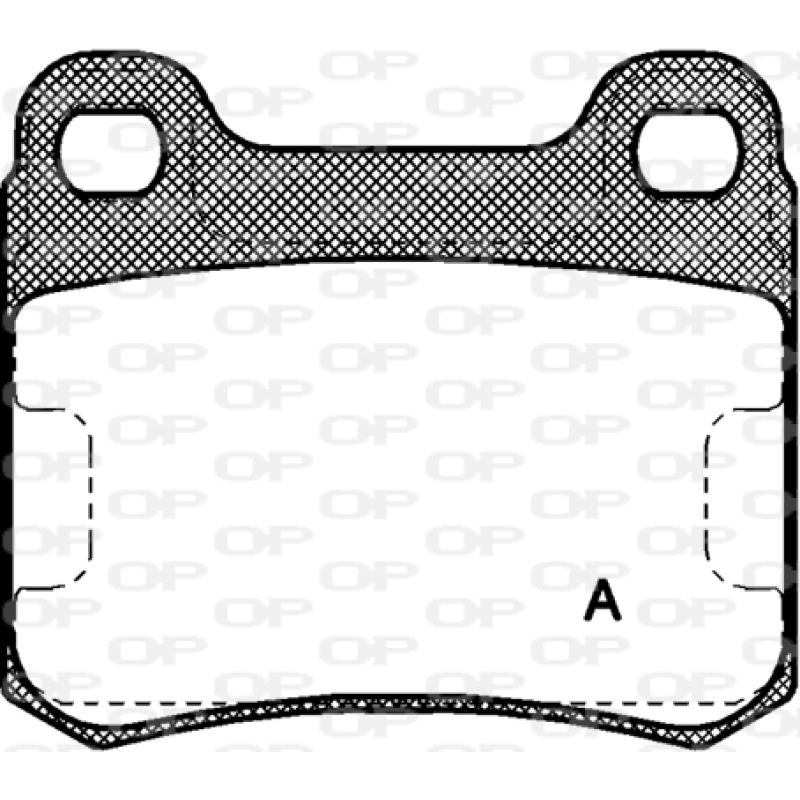Jeu de 4 plaquettes de frein arrière OPEN PARTS BPA0157.10 - Visuel 1