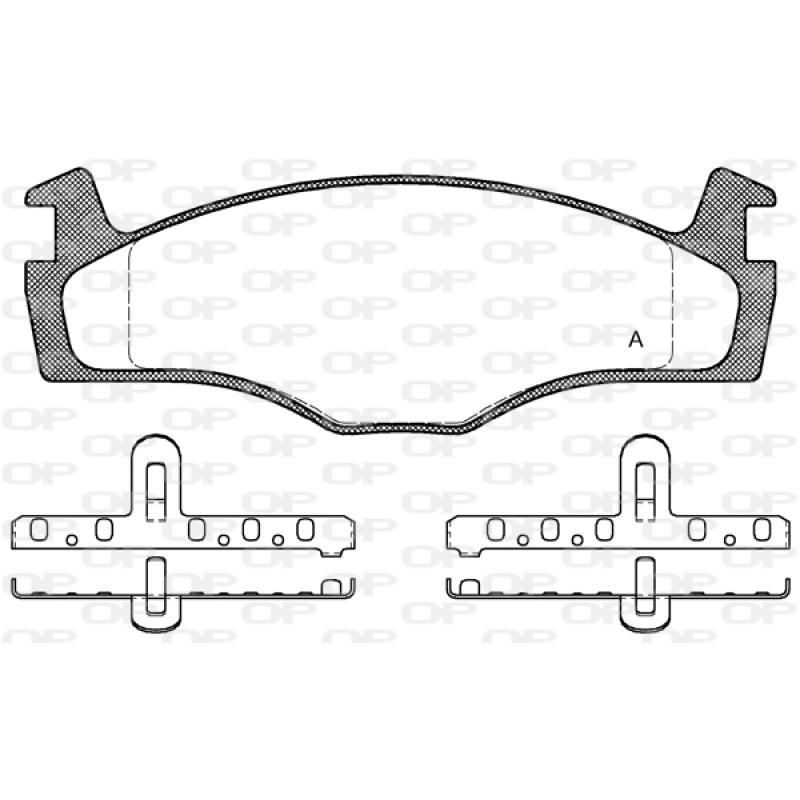 Jeu de 4 plaquettes de frein avant OPEN PARTS BPA0171.10 - Visuel 1