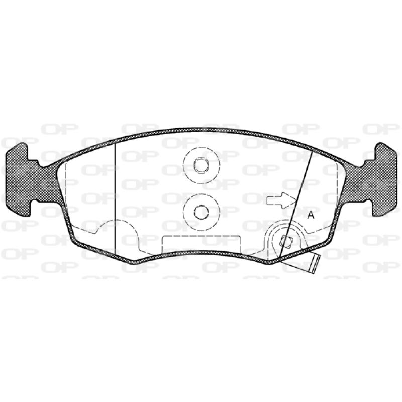 Jeu de 4 plaquettes de frein avant OPEN PARTS BPA0172.50 - Visuel 1