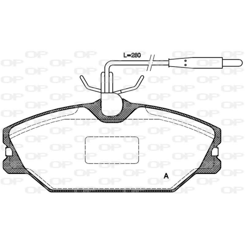 Jeu de 4 plaquettes de frein avant OPEN PARTS BPA0208.12 - Visuel 1