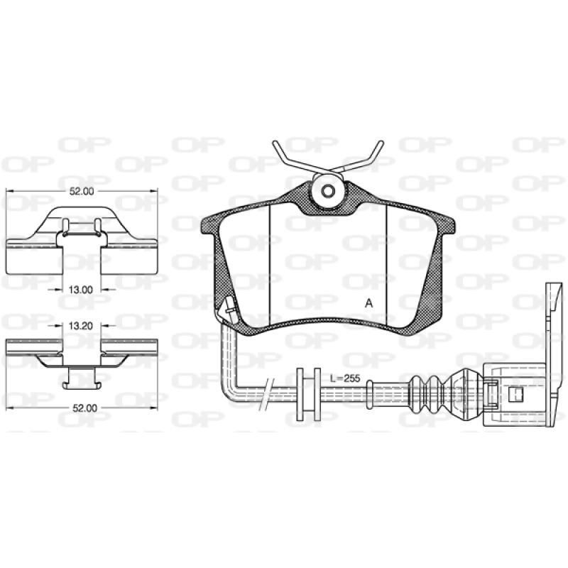 Jeu de 4 plaquettes de frein arrière OPEN PARTS BPA0263.41 - Visuel 1