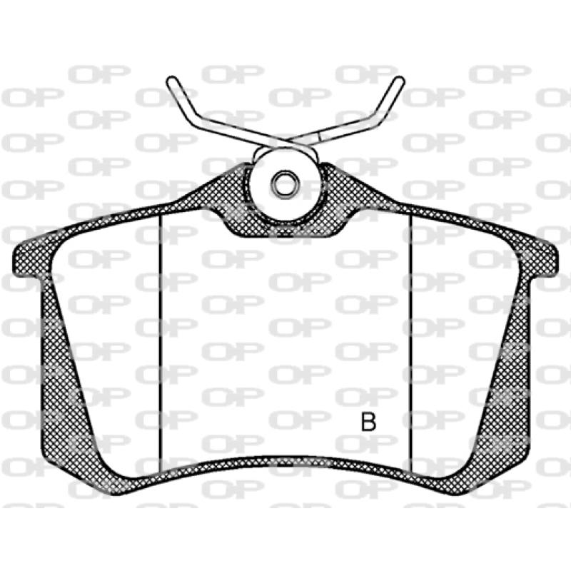 Jeu de 4 plaquettes de frein arrière OPEN PARTS BPA0263.74 - Visuel 2