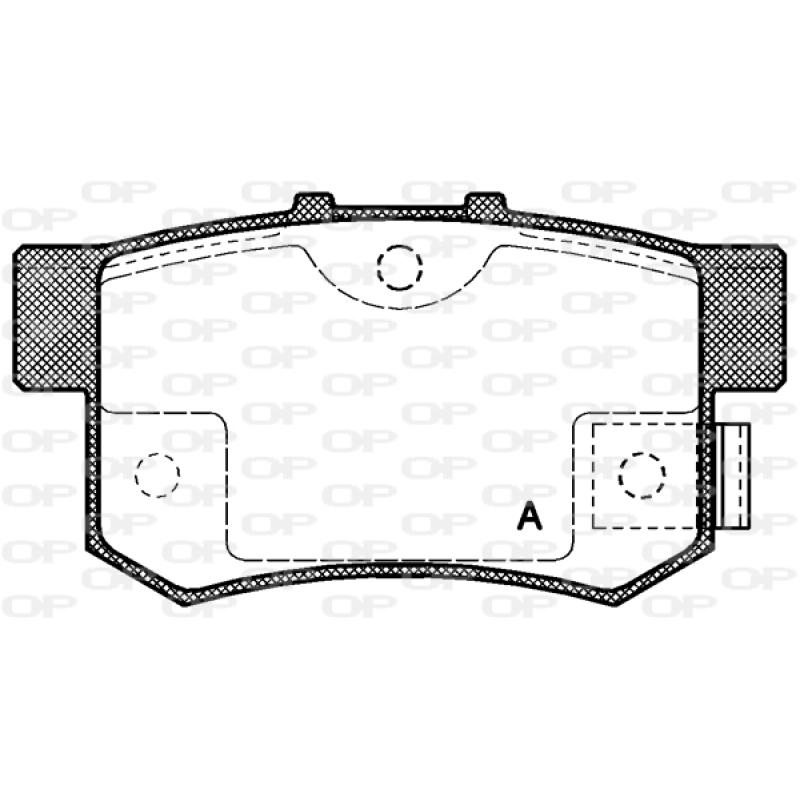Jeu de 4 plaquettes de frein arrière OPEN PARTS BPA0325.02 - Visuel 1