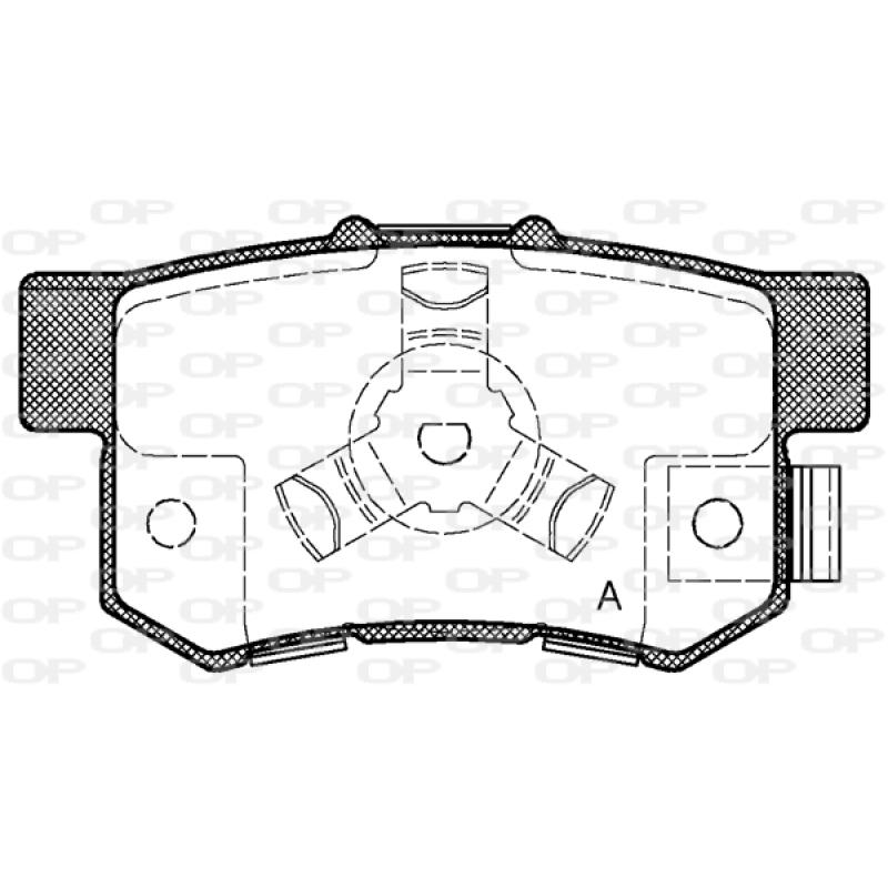 Jeu de 4 plaquettes de frein arrière OPEN PARTS BPA0325.04 - Visuel 1
