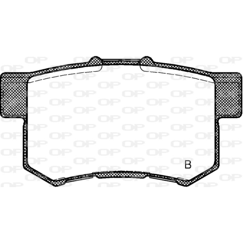 Jeu de 4 plaquettes de frein arrière OPEN PARTS BPA0325.04 - Visuel 2