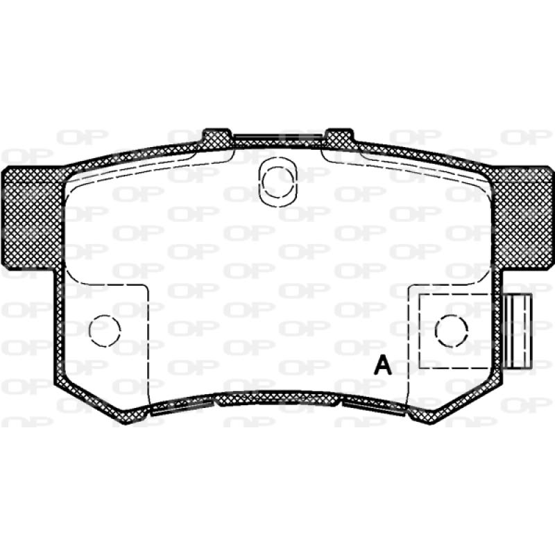 Jeu de 4 plaquettes de frein arrière OPEN PARTS BPA0325.22 - Visuel 1
