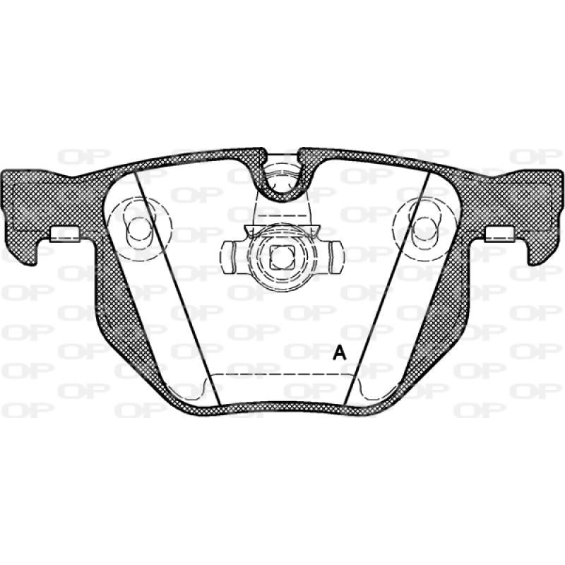 Jeu de 4 plaquettes de frein arrière OPEN PARTS BPA0381.60 - Visuel 1