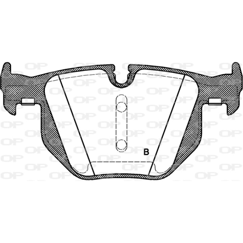 Jeu de 4 plaquettes de frein arrière OPEN PARTS BPA0381.60 - Visuel 2