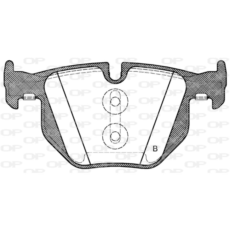 Jeu de 4 plaquettes de frein arrière OPEN PARTS BPA0381.61 - Visuel 2