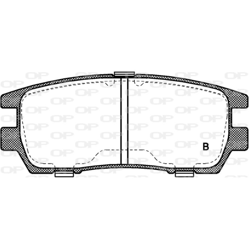 Jeu de 4 plaquettes de frein arrière OPEN PARTS BPA0405.02 - Visuel 2