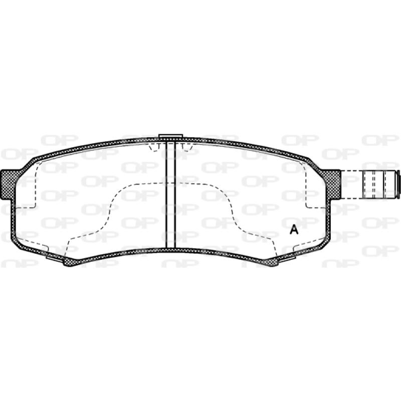Jeu de 4 plaquettes de frein arrière OPEN PARTS BPA0413.04 - Visuel 1