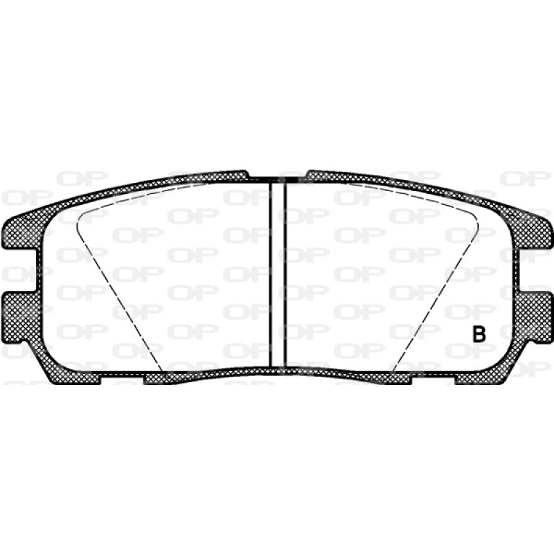 Jeu de 4 plaquettes de frein arrière OPEN PARTS BPA0426.02 - Visuel 2