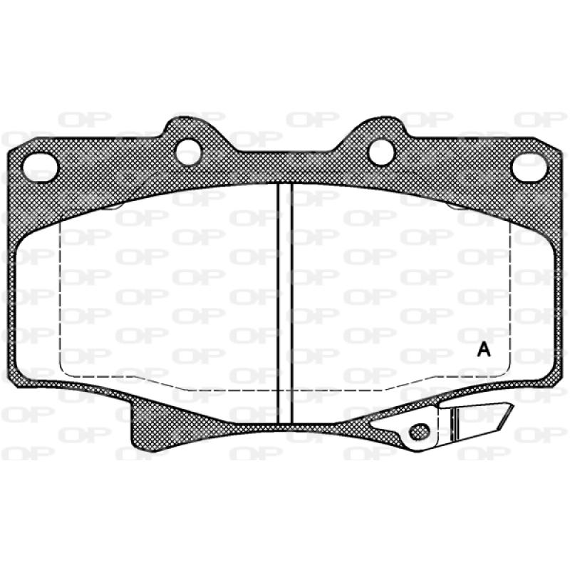Jeu de 4 plaquettes de frein avant OPEN PARTS BPA0429.04 - Visuel 1