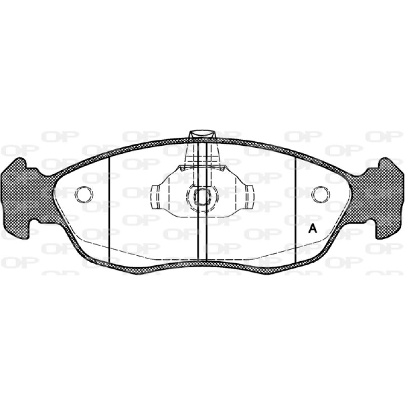 Jeu de 4 plaquettes de frein avant OPEN PARTS BPA0461.10 - Visuel 1