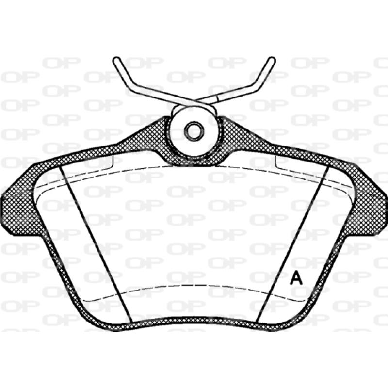 Jeu de 4 plaquettes de frein arrière OPEN PARTS BPA0581.10 - Visuel 1