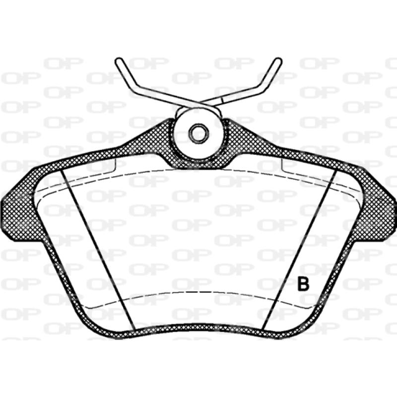 Jeu de 4 plaquettes de frein arrière OPEN PARTS BPA0581.10 - Visuel 2