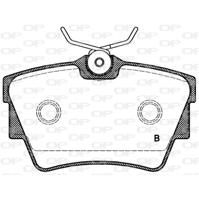Jeu de 4 plaquettes de frein arrière OPEN PARTS BPA0591.12 - Visuel 1