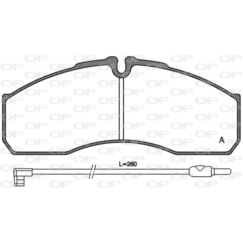 Jeu de 4 plaquettes de frein avant OPEN PARTS BPA0651.12 - Visuel 1
