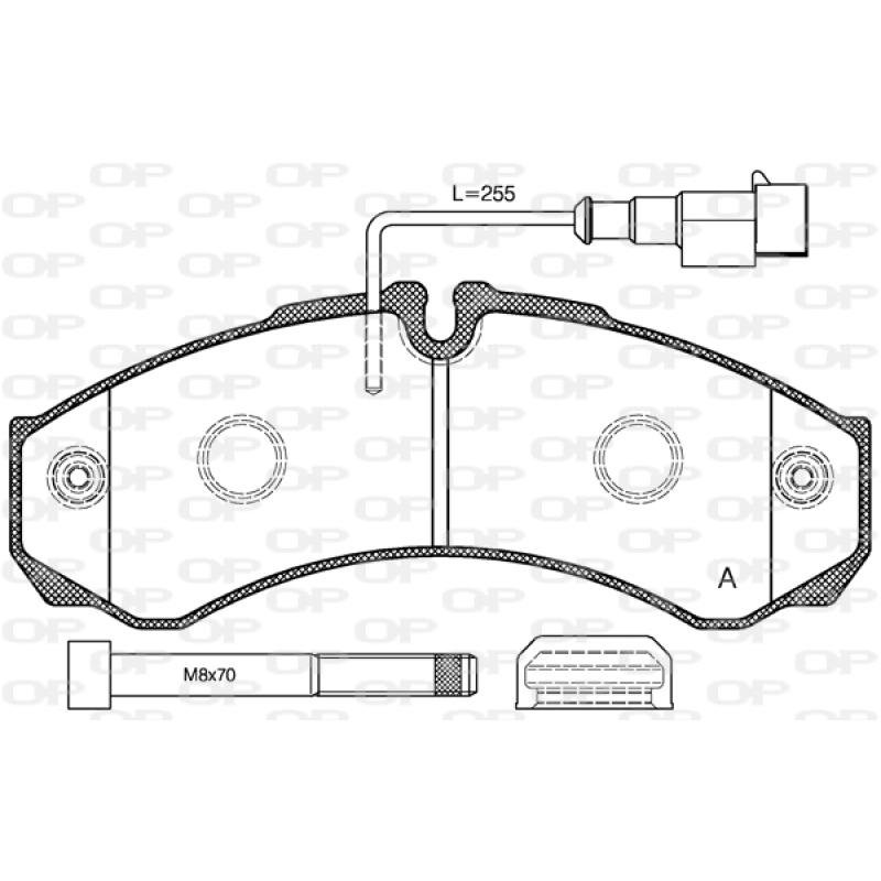 Jeu de 4 plaquettes de frein arrière OPEN PARTS BPA0651.32 - Visuel 1