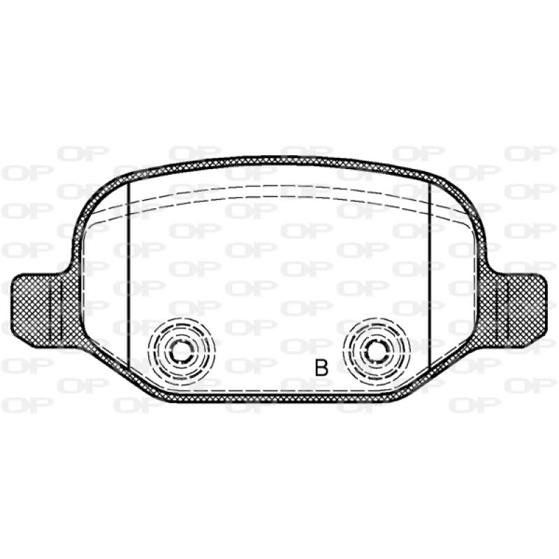 Jeu de 4 plaquettes de frein arrière OPEN PARTS BPA0727.02 - Visuel 2