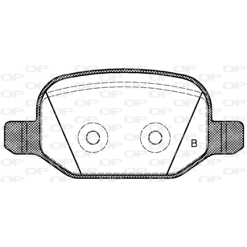 Jeu de 4 plaquettes de frein arrière OPEN PARTS BPA0727.52 - Visuel 2