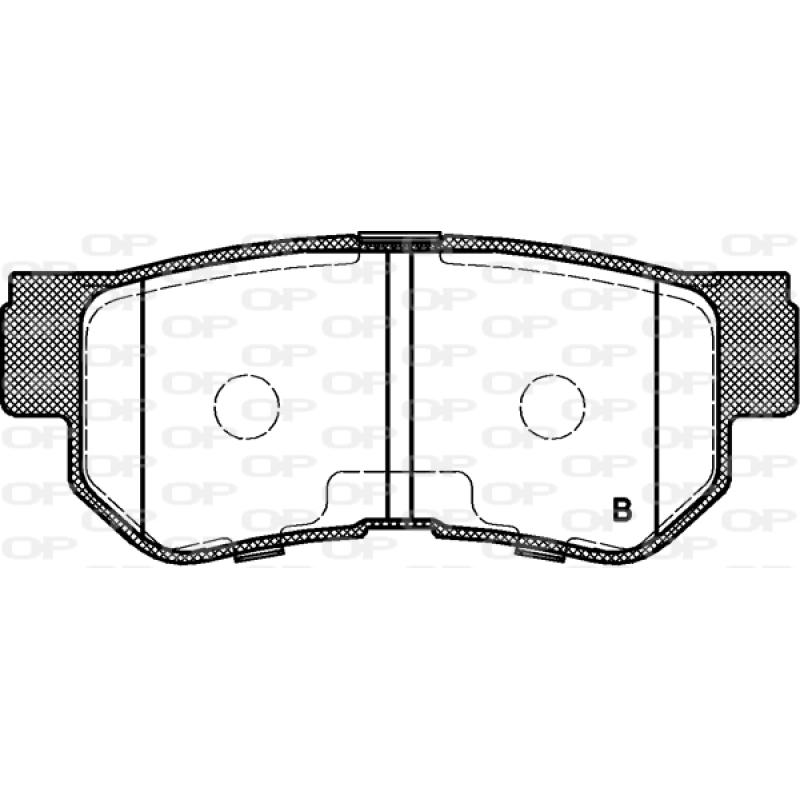 Jeu de 4 plaquettes de frein arrière OPEN PARTS BPA0746.12 - Visuel 1