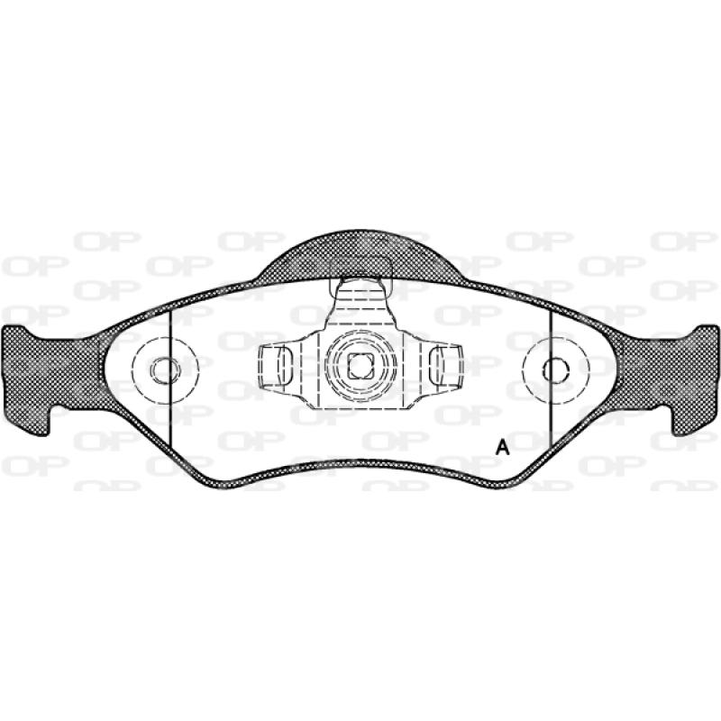 Jeu de 4 plaquettes de frein avant OPEN PARTS BPA0765.00 - Visuel 1
