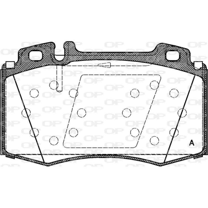 Jeu de 4 plaquettes de frein avant OPEN PARTS BPA0769.00 - Visuel 1