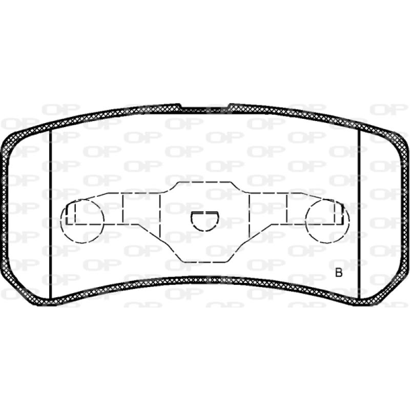 Jeu de 4 plaquettes de frein arrière OPEN PARTS BPA0803.02 - Visuel 2